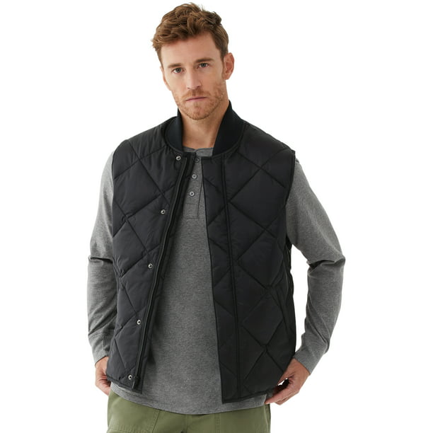 Free Assembly Men's Everyday Diamond Quilted Vest - Walmart.com