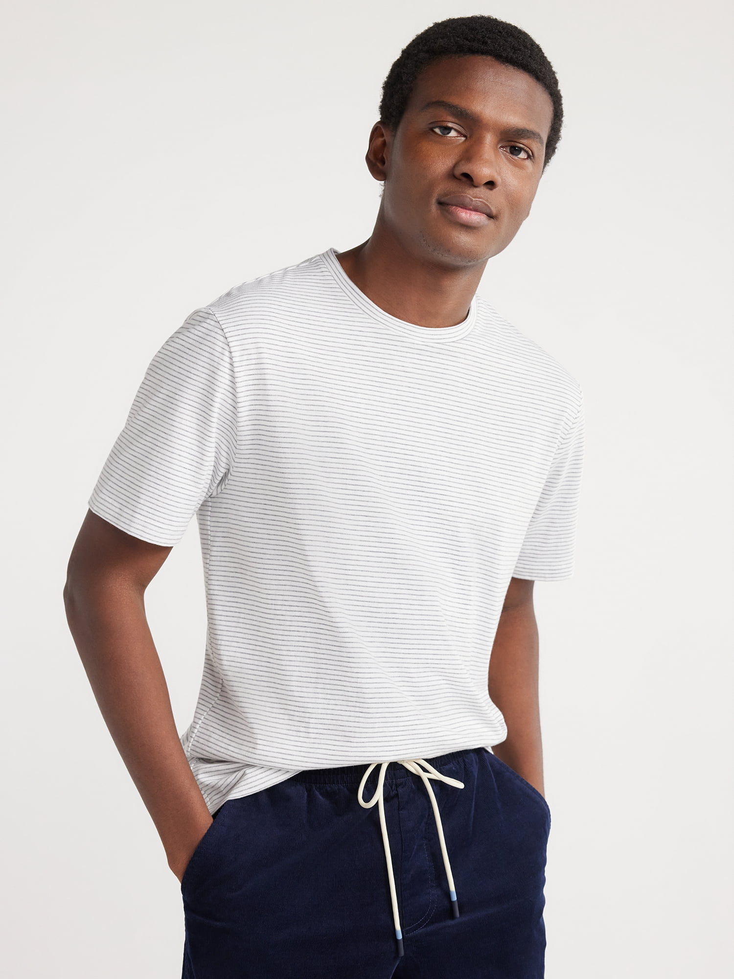 New Tag Stripe Sleeveless Cumfy Shirt - /XL