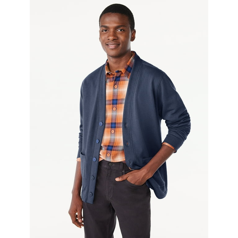 Mens fleece cardigan hot sale