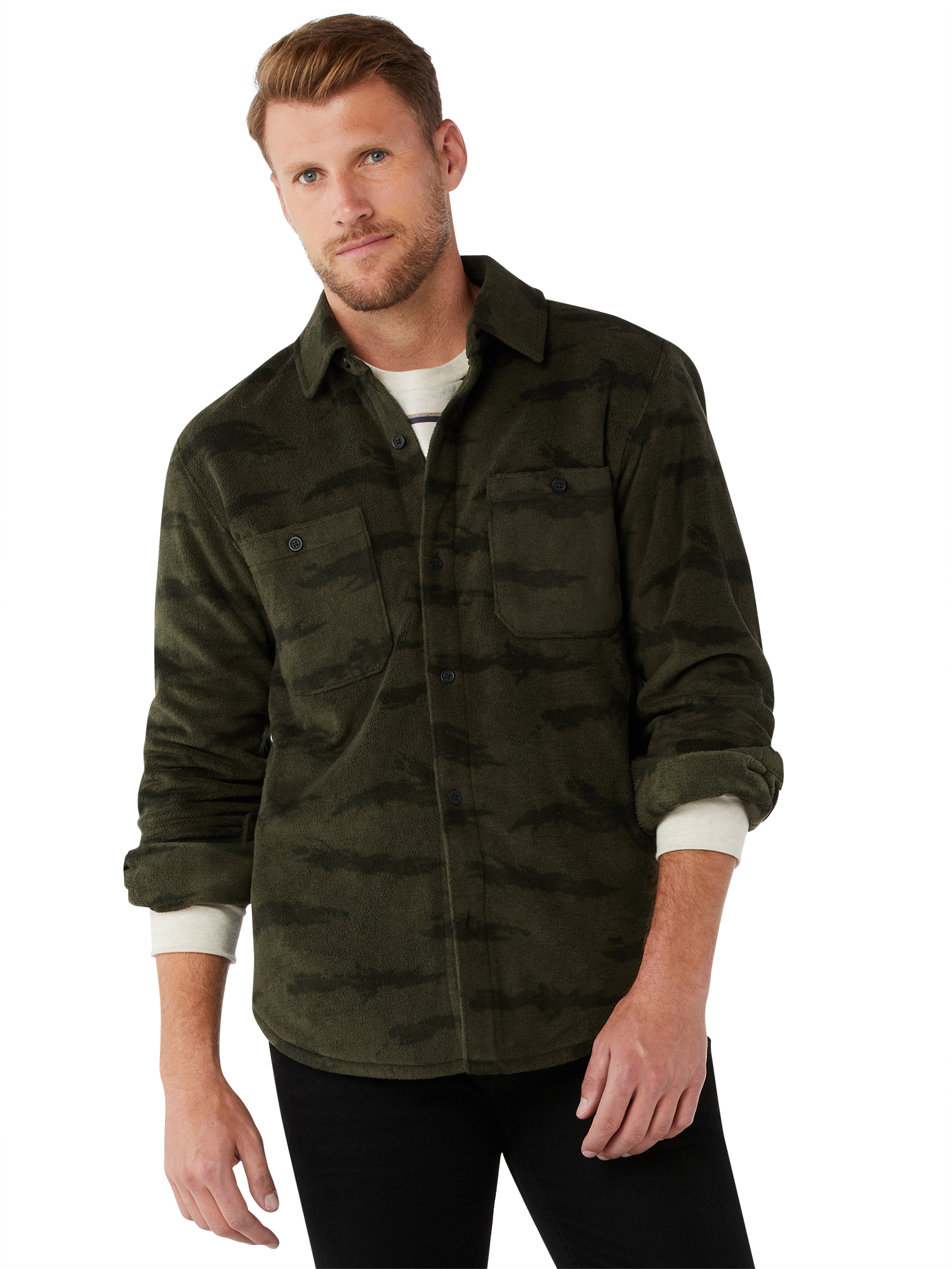 Free Assembly Men's Fleece Shirt with Two Pockets - image 1 of 6