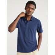 Free Assembly Men's Geometric Print Pique Polo Shirt with Short Sleeves, Sizes S-XXXL