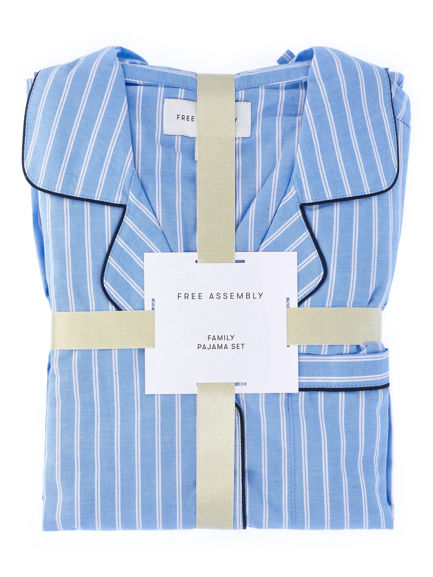 Free Assembly Matching Family Pajamas Men's Cotton Notch Collar Top and Pants Gift Set, 2-Piece, Sizes XS to 3X