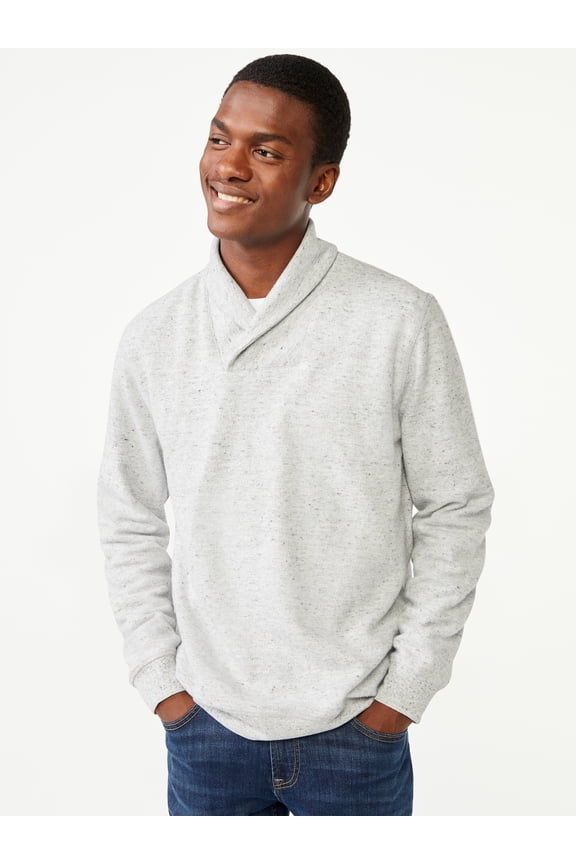 Men's Jacquard Rib Shawl Collar Pullover