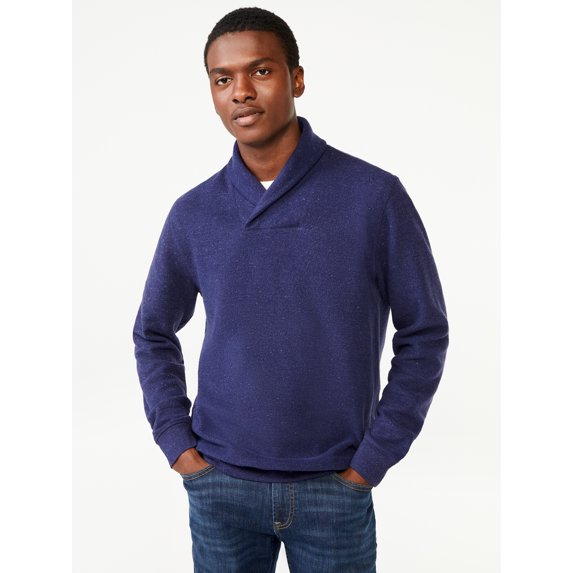 Free Assembly Men's Jacquard Rib Shawl Collar Pullover