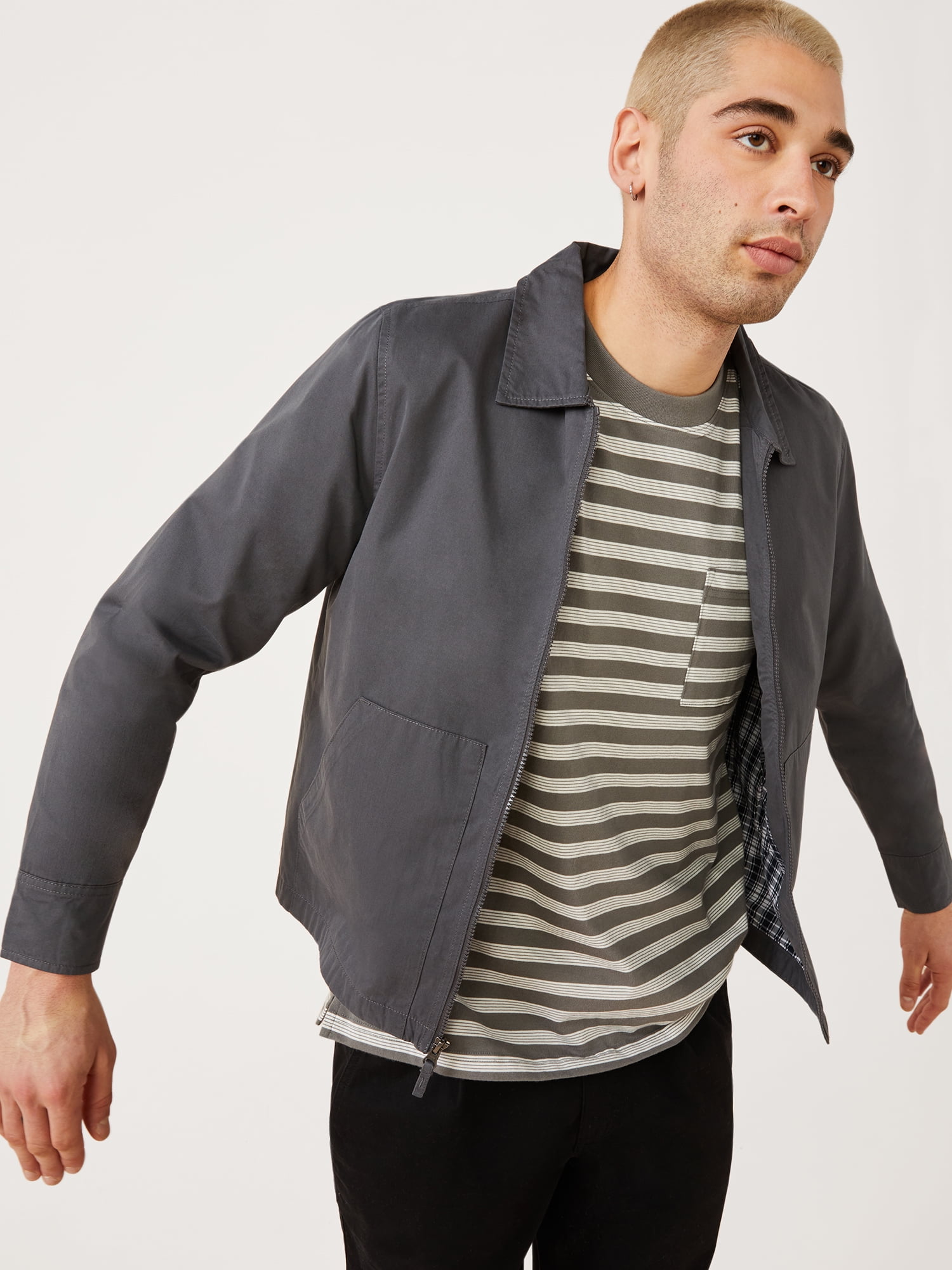 Free Assembly Men's Lightweight Zip Jacket