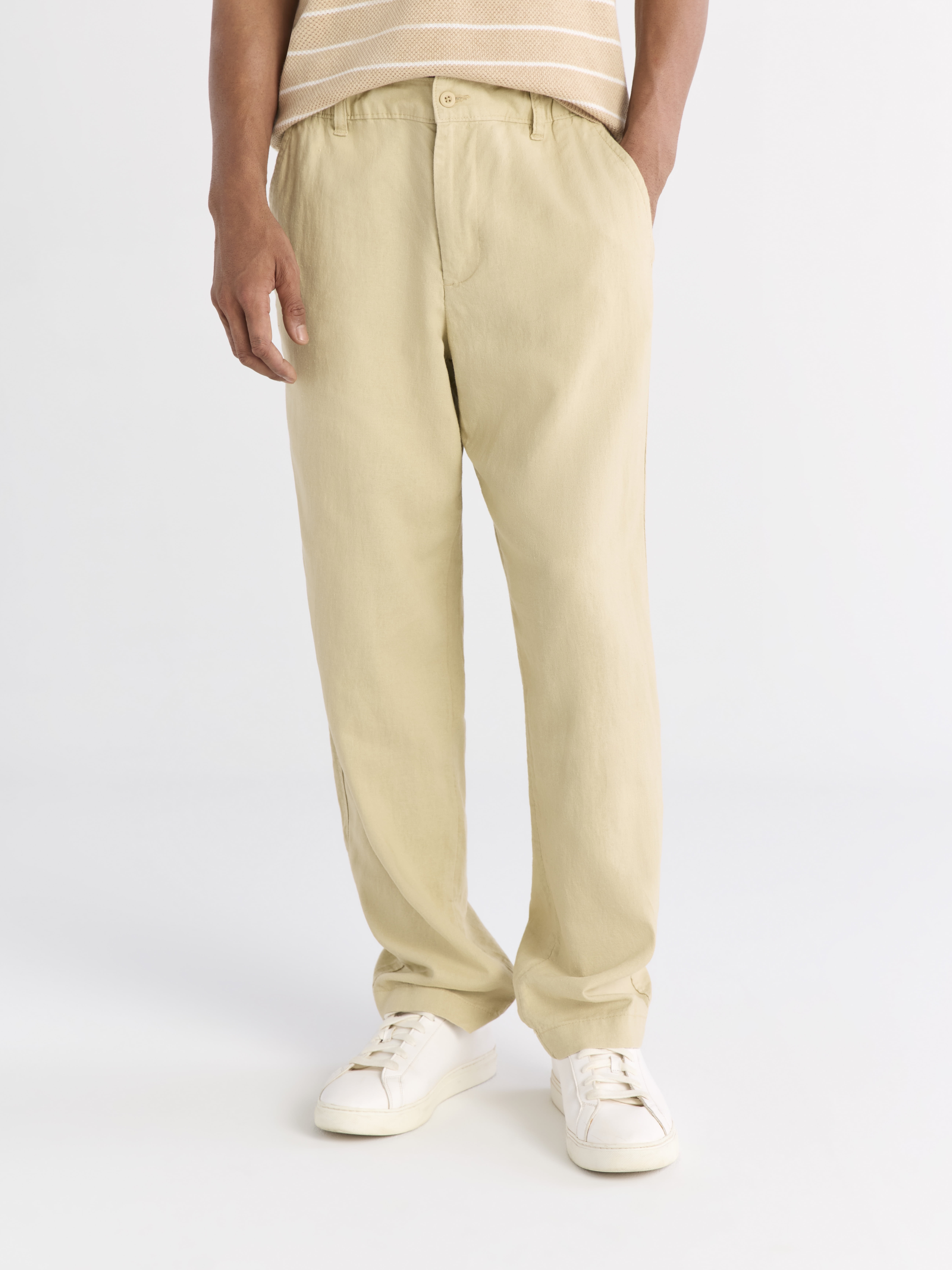 Free Assembly Men's Linen Blend Pants, 31" Inseam, Sizes XS-3XL