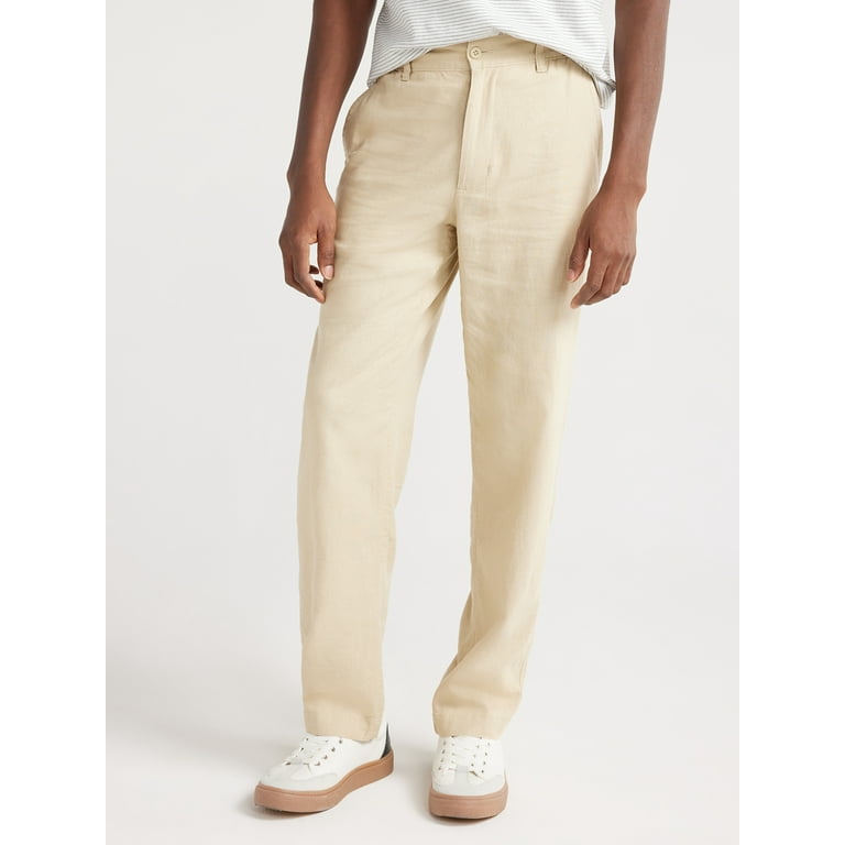 Free Assembly Men's Linen Blend Pants with Drawstring Tie Free Assembly Men's Linen Blend Pants with Drawstring Tie