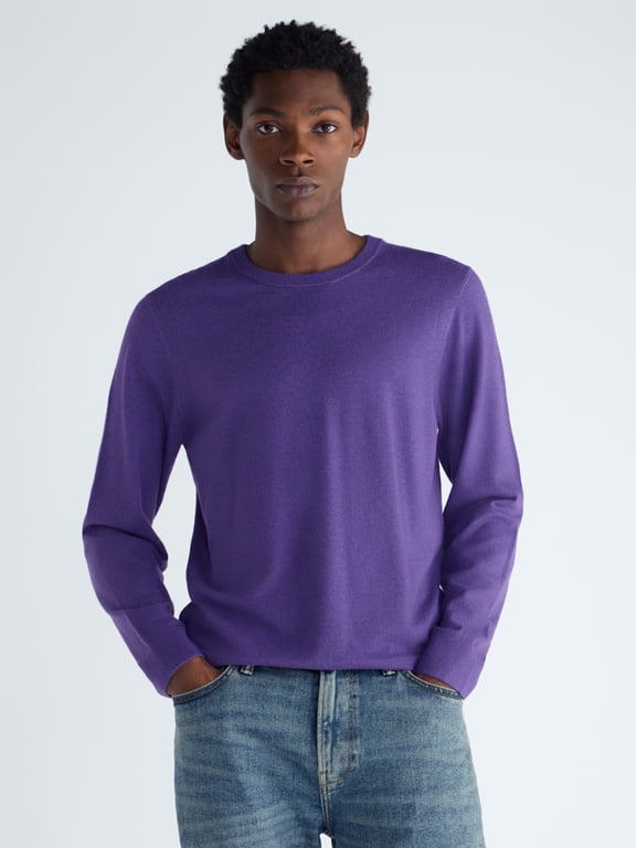 Men's Crewneck Sweater with Long Sleeves, Midweight, Sizes XS-3XLT