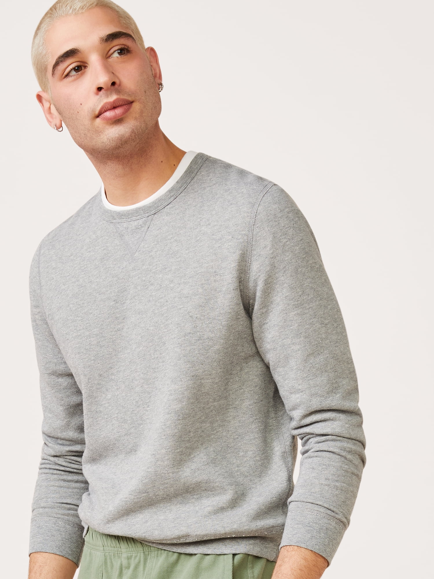 Free Assembly Men's Long Sleeve Crew Sweatshirt - Walmart.com