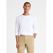 Free Assembly Mens Everyday Cotton Tee with Long Sleeves, Sizes XS-3XL