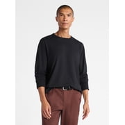 Free Assembly Mens Everyday 100% Cotton Tee with Long Sleeves, Sizes XS-3XLT