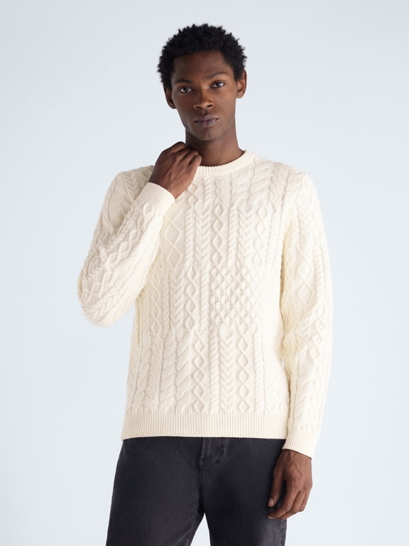 Men's Patchwork Fisherman Sweater, Midweight, Sizes XS- 3XLT