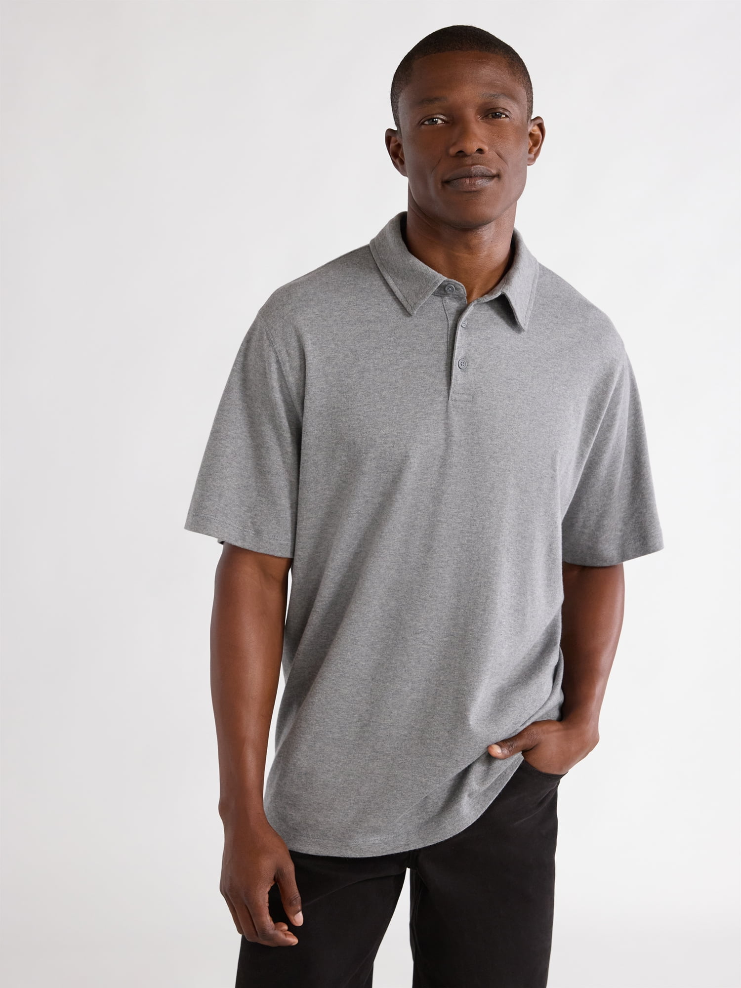 トップス ANCELLM S/S POLO SHIRT GRAY 1 Gildan-Men-s-Softstyle-Pique-
