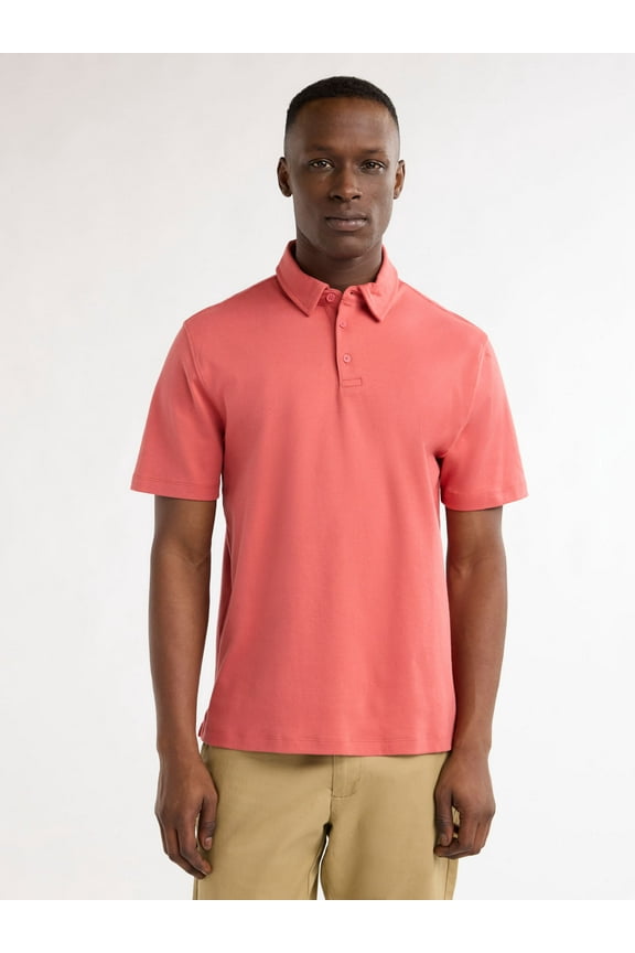 Mens Cotton Polo Shirt with Short Sleeves, Sizes XS-3XL