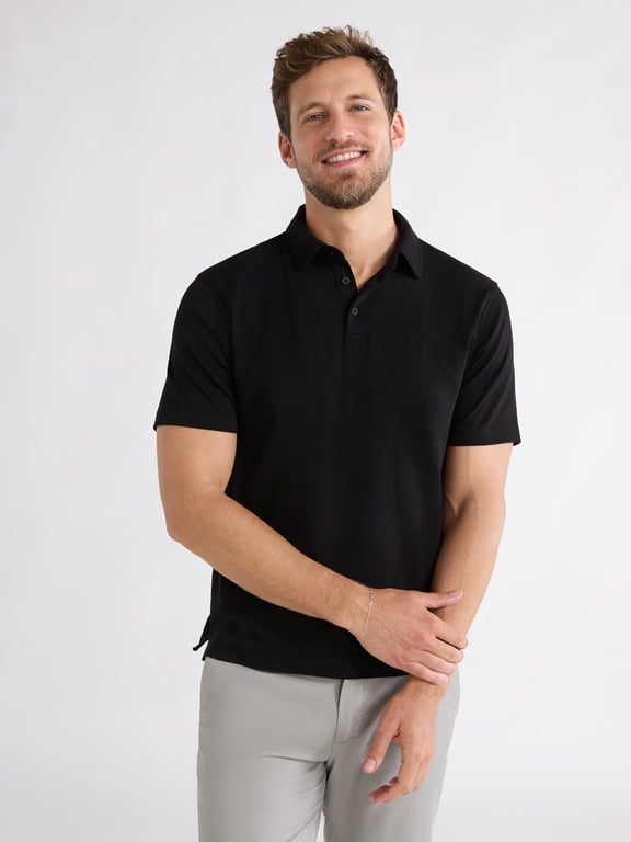 Mens Cotton Polo Shirt with Short Sleeves, Sizes XS-3XL