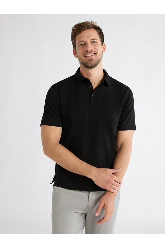 Mens Cotton Polo Shirt with Short Sleeves, Sizes XS-3XL