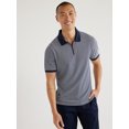 thumbnail image 1 of Free Assembly Men's Oxford Pique Zip Polo Shirt with Short Sleeves, Sizes S-3XL, 1 of 6