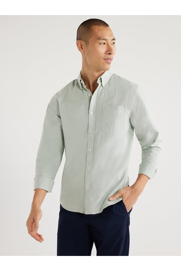 Men's Oxford Shirt with Long Sleeves, Sizes S-3XL