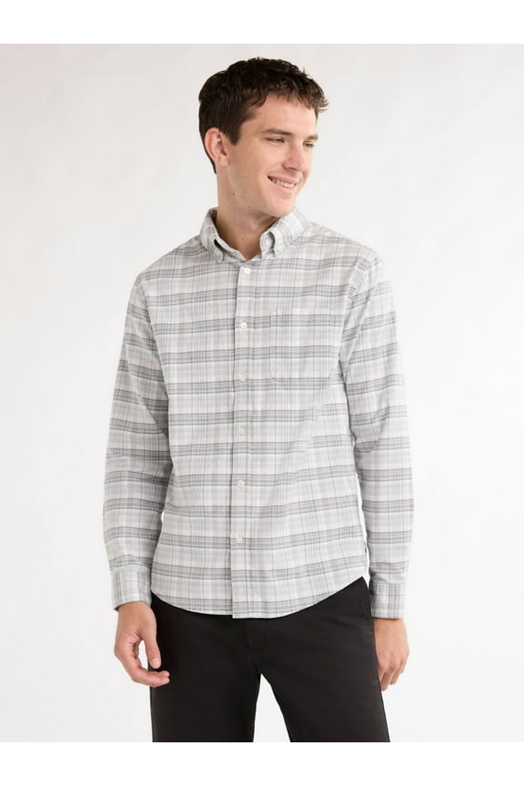 Men's Oxford Woven Shirt With Long Sleeves, Sizes XS-3XL