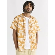 FREE ASSEMBLY Men's Print Poplin Shirt with Short Sleeves, Sizes XS-3XL