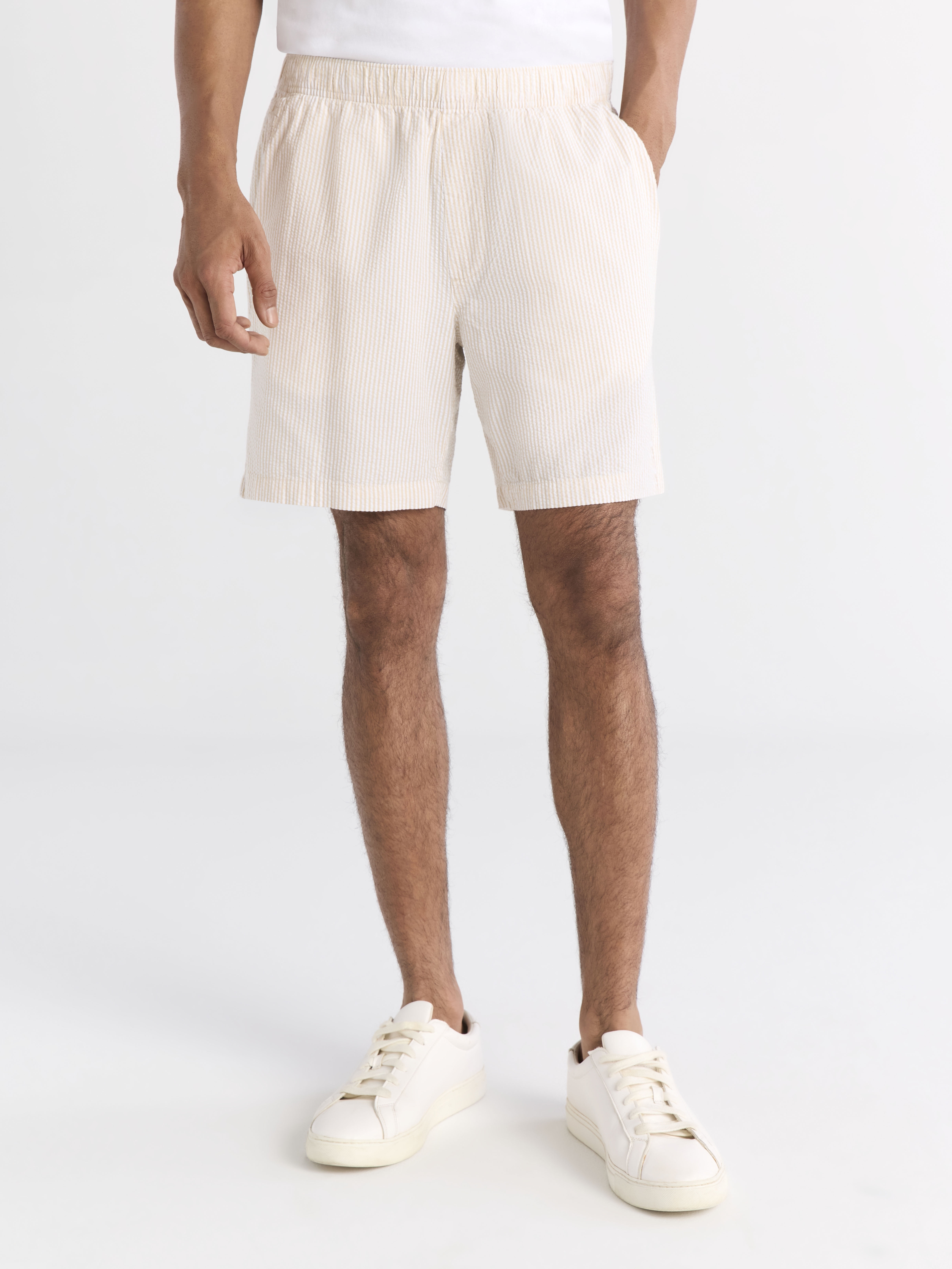 Free Assembly Men's Pull-On Seersucker Shorts, 7