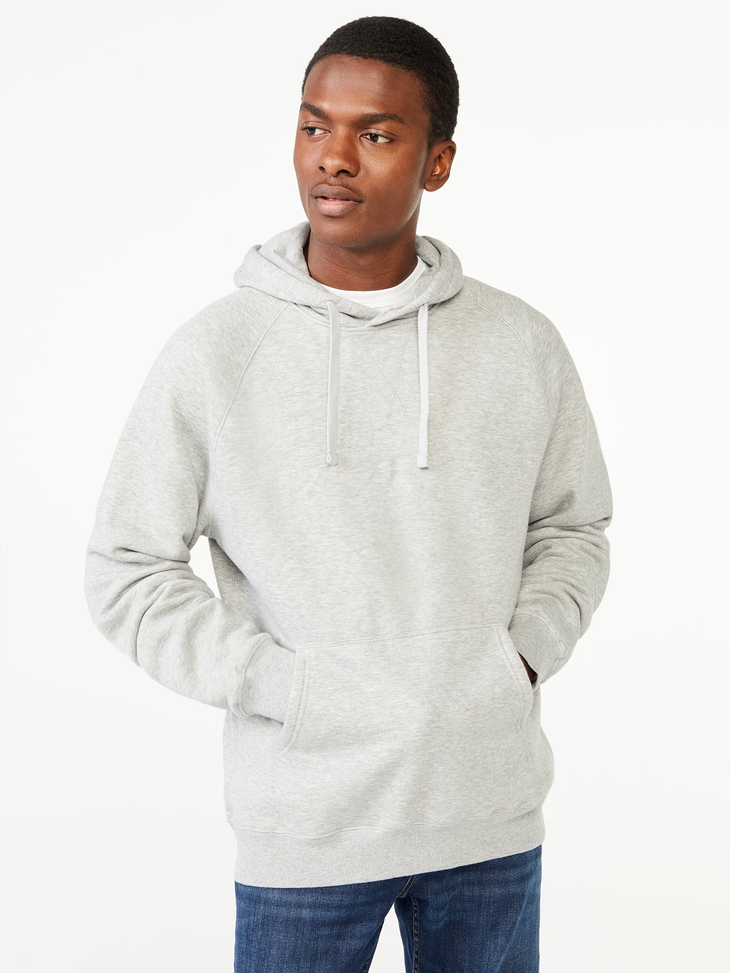 Free Assembly Men's Pullover Hoodie with Raglan Sleeves