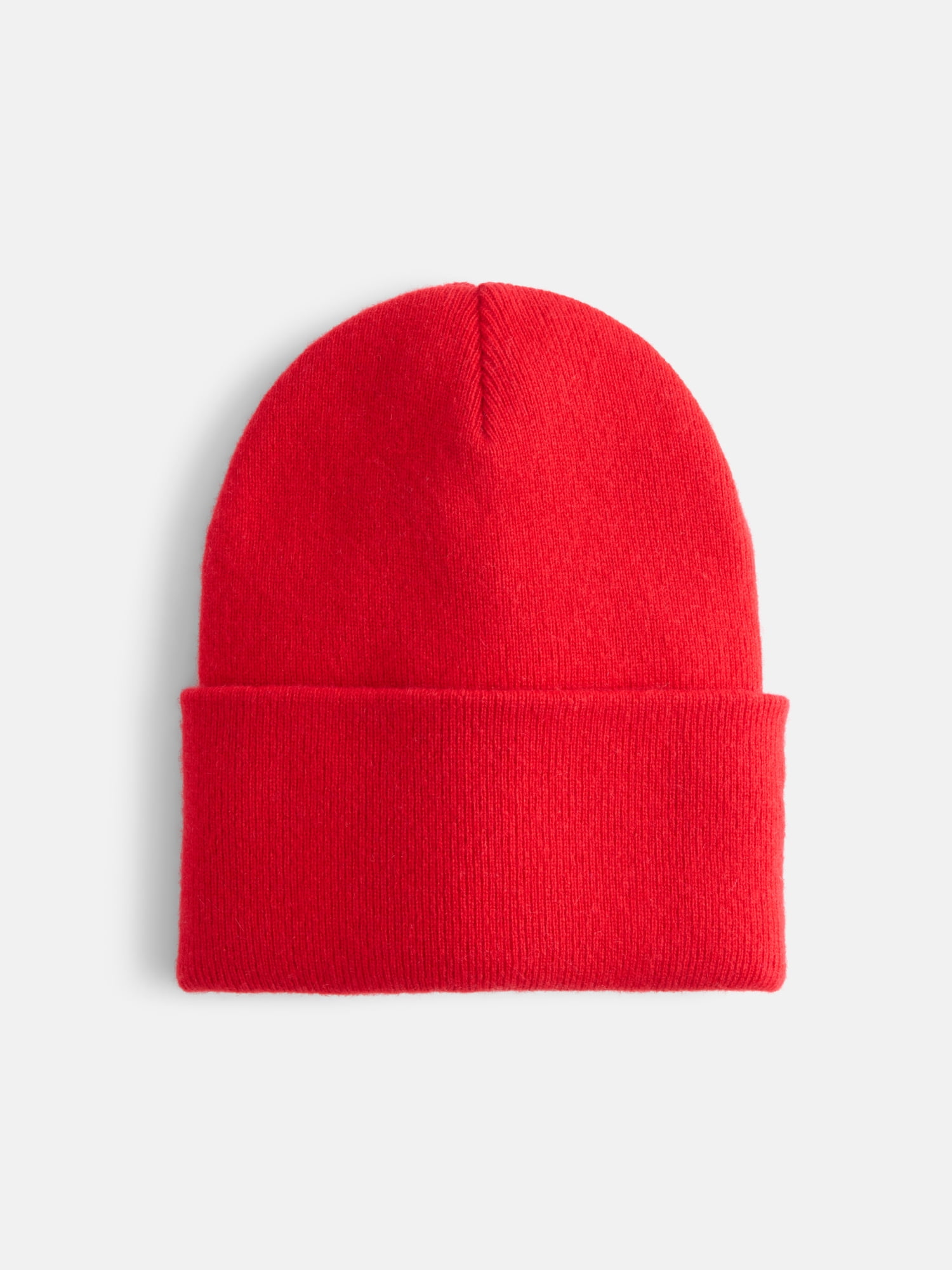 Free Assembly Men's Cashmere Ribbed Beanie Hat, One Size