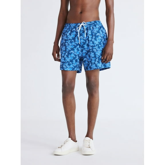 Free Assembly Men's Seersucker Swim Trunks, 5" Inseam, Sizes S-3XL