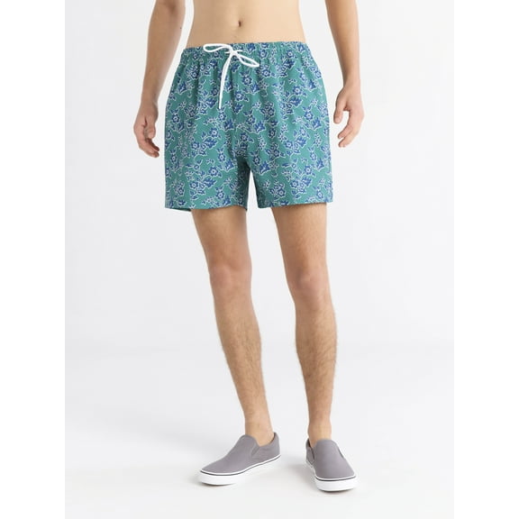 Free Assembly Men's Seersucker Swim Trunks, 5" Inseam, Sizes S-3XL
