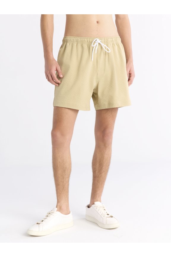 Men's Seersucker Swim Trunks, 5" Inseam, Sizes S-3XL