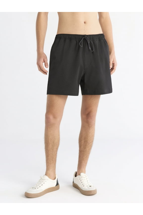 Men's Seersucker Swim Trunks, 5" Inseam, Sizes S-3XL