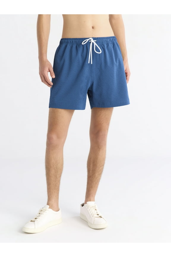 Men's Seersucker Swim Trunks, 5" Inseam, Sizes S-3XL