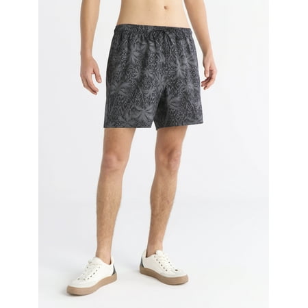Free Assembly Men's Twill Swim Trunks, 5" Inseam, Sizes S-3XL