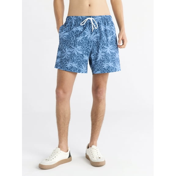 Free Assembly Men's Twill Swim Trunks, 5" Inseam, Sizes S-3XL