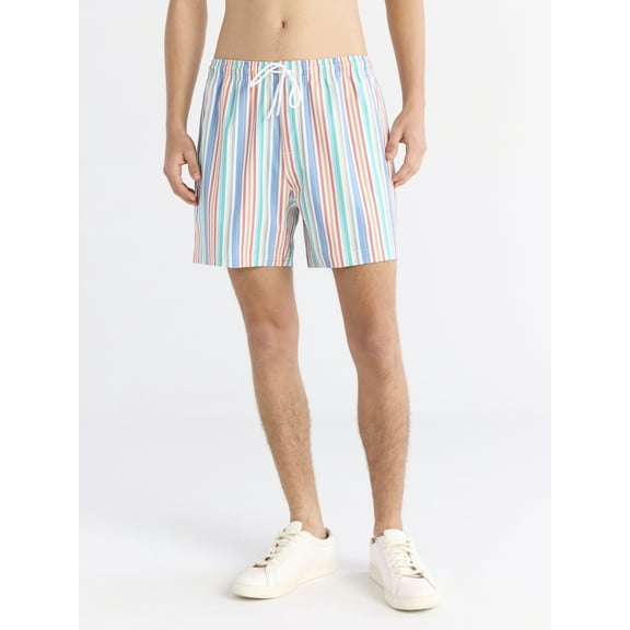 Free Assembly Men's Twill Swim Trunks, 5" Inseam, Sizes S-3XL