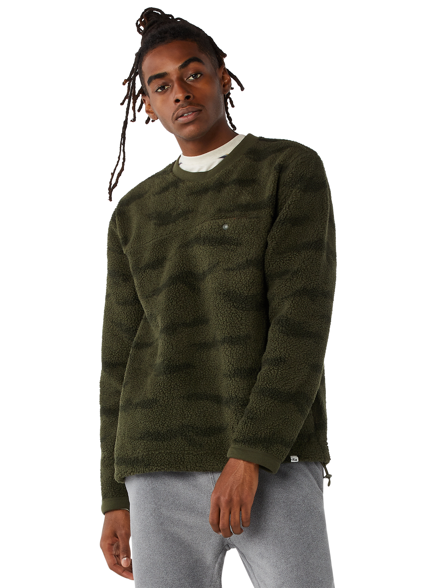 Free Assembly Men's Sherpa Fleece Crewneck Sweatshirt - Walmart.com