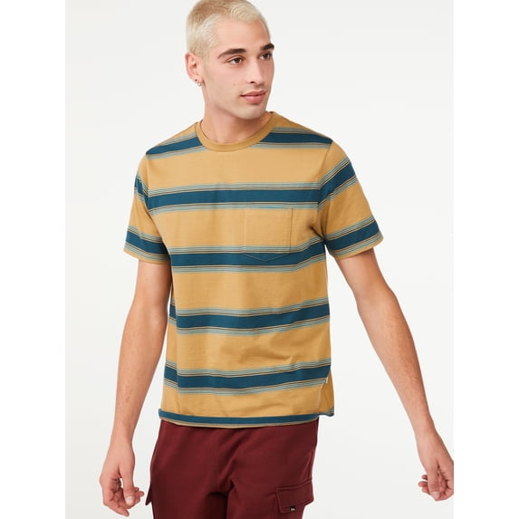 Free Assembly Men's Short Sleeve Striped Pocket T-Shirt