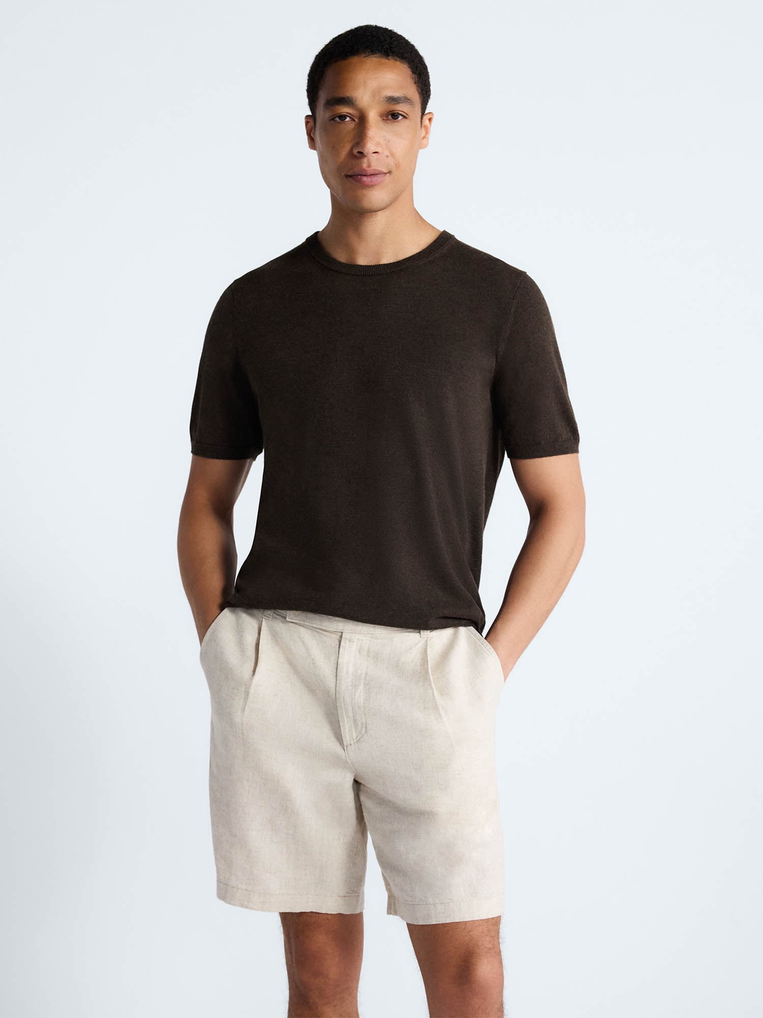 Free Assembly Men's Sweater Tee with Short Sleeves, Sizes S-3XL