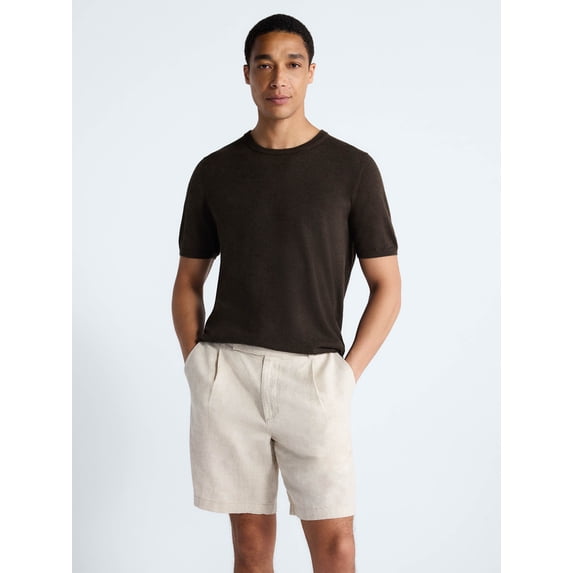 Free Assembly Men's Sweater Tee with Short Sleeves, Sizes S-3XL