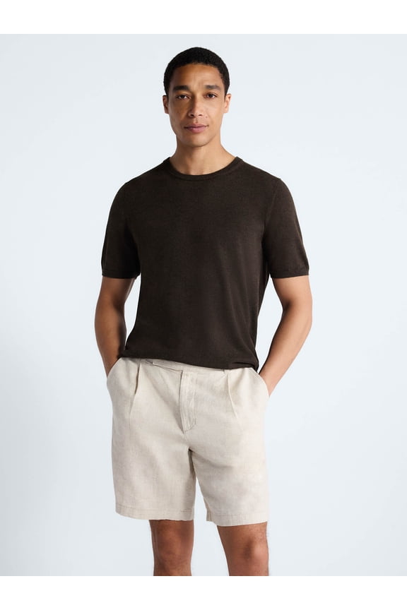 Men's Sweater Tee with Short Sleeves, Sizes S-3XL