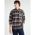 thumbnail image 1 of Free Assembly Men's Stretch Oxford Tartan Shirt with Long Sleeves, Sizes XS-3XL, 1 of 7