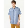 thumbnail image 1 of Free Assembly Men's Striped Shirt with Short Sleeves, 1 of 6