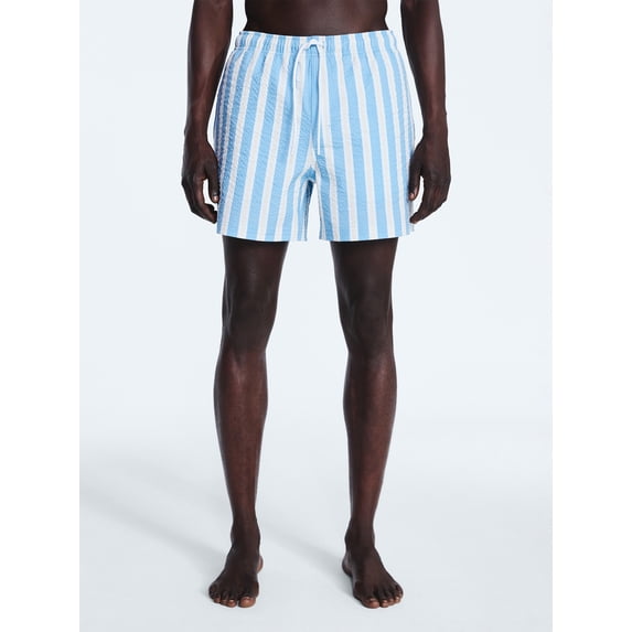 Free Assembly Men's Swim Stretch Seersucker Board Shorts, 5" Inseam, Sizes S-3XL