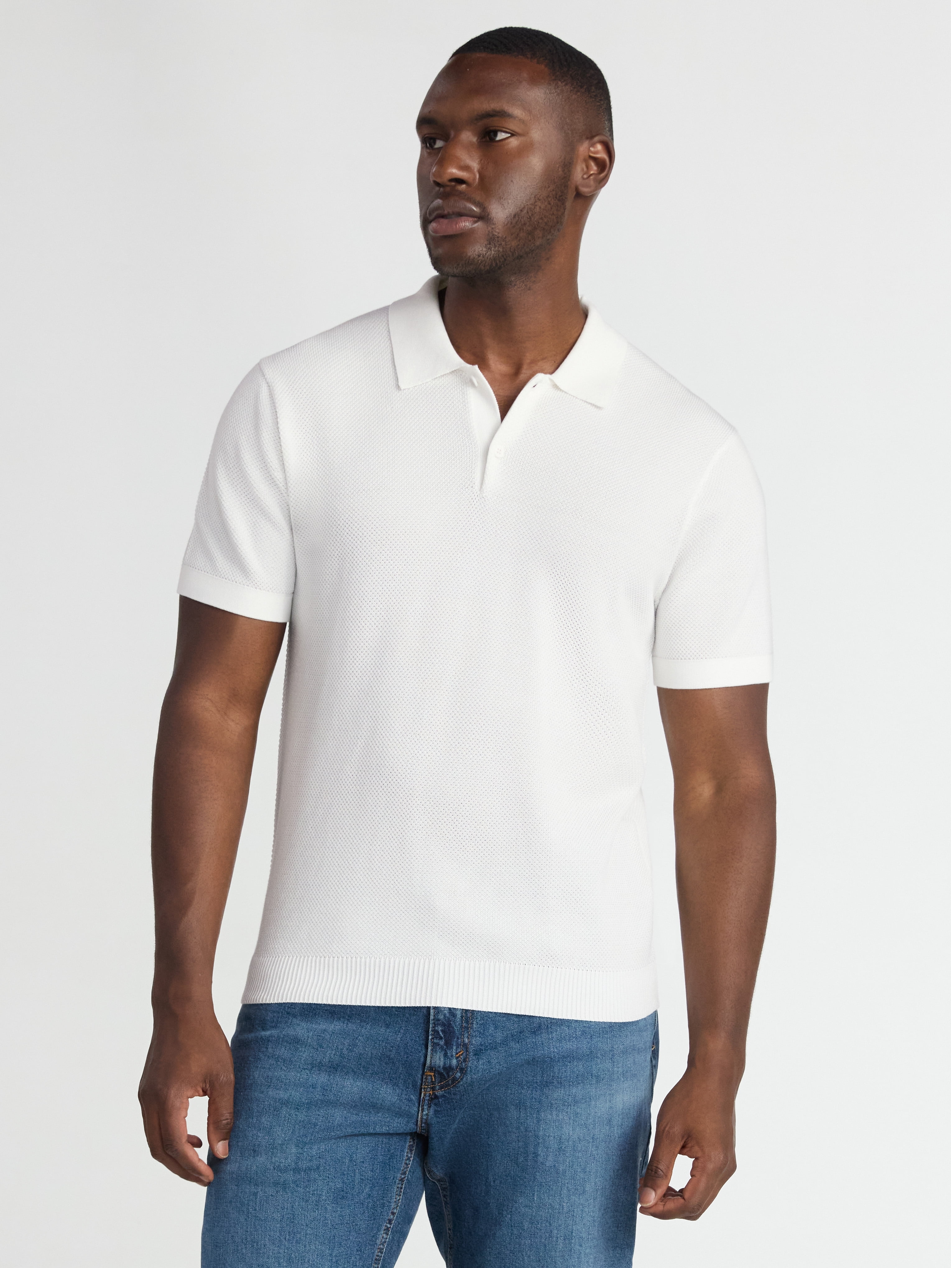 Free Assembly Men's Textured Sweater Polo with Short Sleeves, Sizes S-3XL