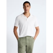 Men's Textured Polo Sweater with Short Sleeves, Sizes S-3XL