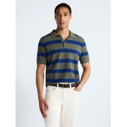 Men's Textured Polo Sweater with Short Sleeves, Sizes S-3XL