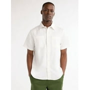 FREE ASSEMBLY Men’s Two Pocket Utility Button Front Shirt with Short Sleeves, Sizes XS-3XL