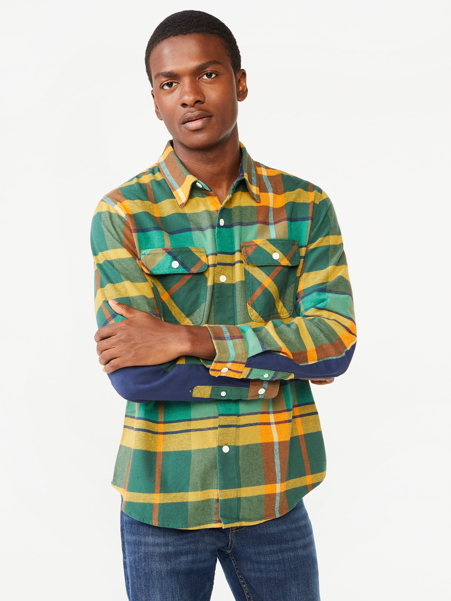 Free Assembly Men's Vintage Inspired Flannel Shirt