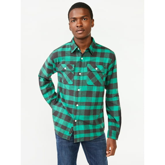Free Assembly Men's Vintage Inspired Flannel Shirt
