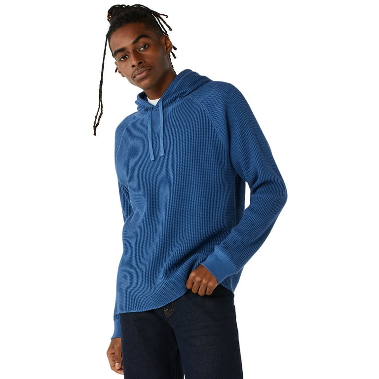 Men's waffle knit hoodie hot sale